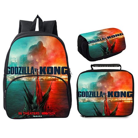 Godzilla vs King Kong tredelad 16" rundväska Style 16