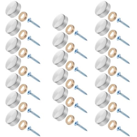 20 stk. Skruelåg i rustfrit stål Spejl Dekorative skruer