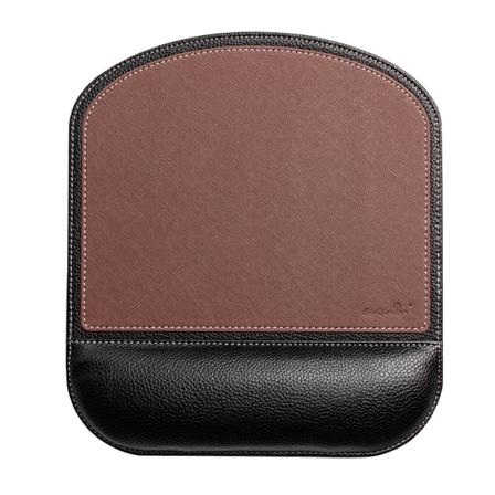 Ny kreativ håndleddsmusematte pu kontorlær anti-skli musematte - spillmatte gummibase designet for bærbare datamaskiner - brun finish