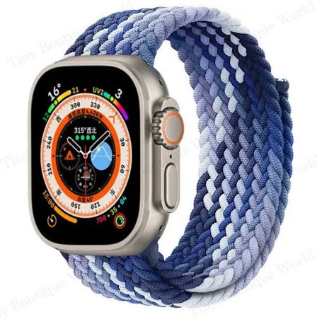 Flätad Solo Loop för Apple Watch Ultra band 49mm 45mm 41mm 44mm 40mm 42mm correa armband iWatch series 9 7 SE 8 6 5 4 3 band SummerU