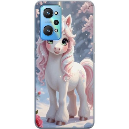 Kompatibel Mobilcover til Realme GT Neo2 Minimalistisk glitchtypografi med teksten cute but psycho i neonlignende farveeffekt