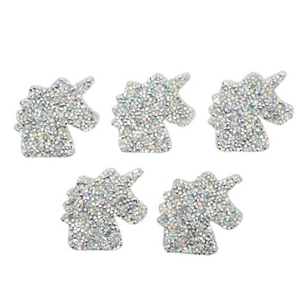 5 stk. Stryke på lapper Skinnende Søt Enhjørning Rhinestone Stryke på lapper Varmeoverføring