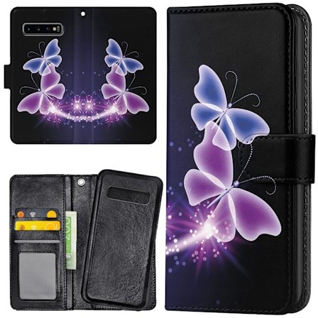Samsung Galaxy S10 - Mobilcover/Etui Cover Lilla Sommerfugle