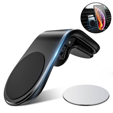 Magneettinen auton puhelinteline, auton puhelinteline, L-tyyppi, yhteensopiva vaakasuorien ilmanvaihtoaukkojen kanssa, iPhone 14 13 12:lle, ei