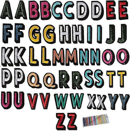Jern-på bokstavlapper 26 alfabet filt stoff klesmerke