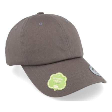 Yupoong - Grau unconstructed Cap - Organic Dark Grey Dad Cap / Unconstructed @ Hatstore