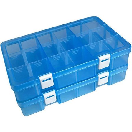 Plastik Organizer Opbevaringsboks Justerbar Skilleplade Aftagelig Gitterrum til Smykker Perler Ørering Værktøj Fiskekrog Små Tilbehør (18