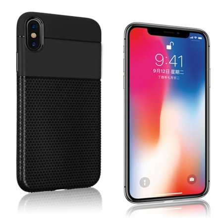Ultra-tynd skridsikker 0,7 mm fleksibel mobiltaske med splejsning iPhone XS Max 6,5 tommer - Sort
