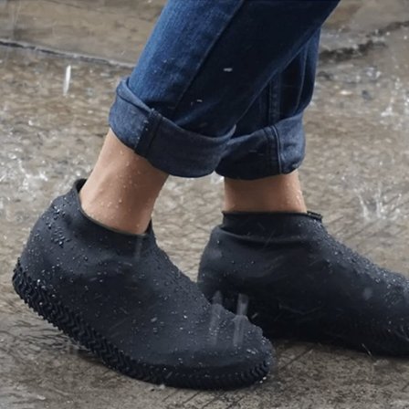 1 par Vattentäta Silikonöverdrag för Skor - Svart M