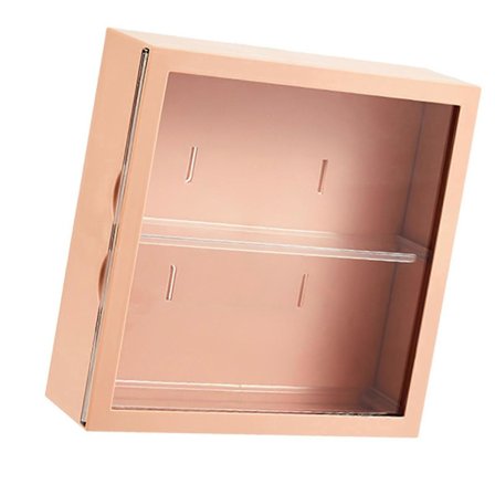 Veggmontert Vitrineskap Blind Box Figurer Display Case Håndverkslagring Displaystativ Støvtett Dukkeleketøyoppbevaringsboks Melk Kaffe