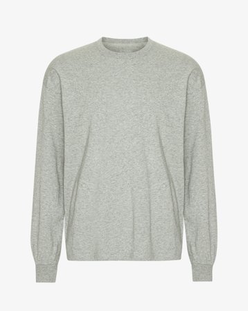 Oversized Organic LS T-Shirt - Heather Grey XL