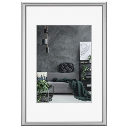 Detroit aluminiumram, silver, 40 x 60 cm