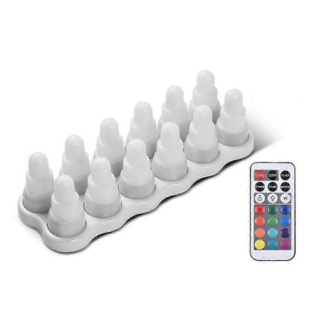 (pow yeah!)Uppladdningsbart RGB LED Te Vax Ljus Elektronisk Te Ljus Lampa EU-kontakt