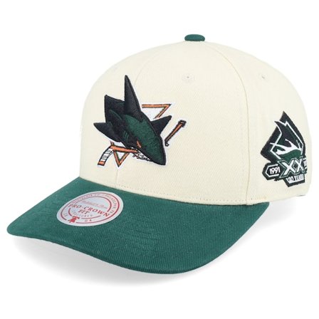 Mitchell & Ness - White adjustable Gorra - Hatstore Exclusive x San Jose Sharks Grand Suede Cream/Dark Green Adjustable @ Hatstore