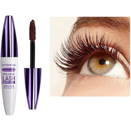 4d Silk Fiber Vattentät Mascara Lång Tjock Ögonfrans Mascara Färgglad Mascara Förtjockning Förlängning För Smink