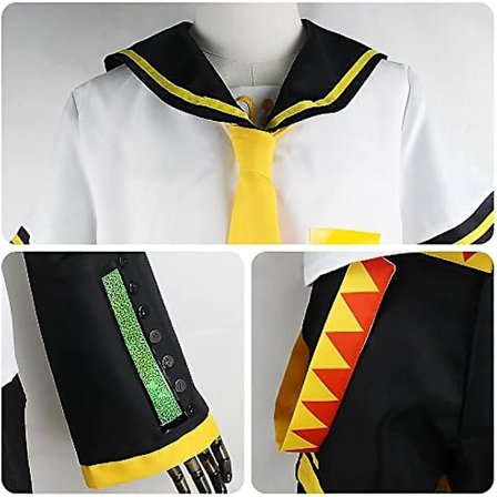 Rin Cosplay Len Cosplay Kostyme Miku Cosplay Kjole Uniform Halloween Fest Uniform Fullt Sett ILX
