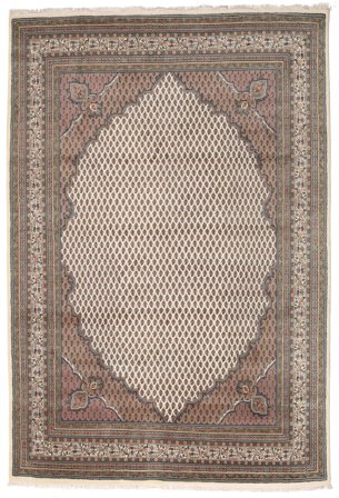 Mir Indisk Matta Handknuten 201X295 Brun/Beige Indien