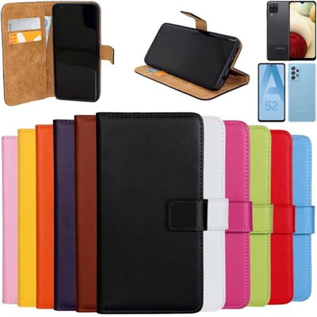Samsung Galaxy A12/A52/A52s pung pung etui beskyttelse læder PU -