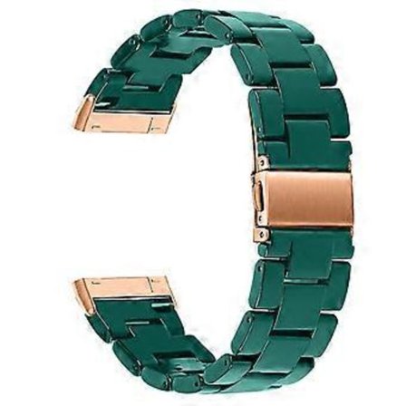 Armband i harts med 3 pärlor, ersättningsarmband kompatibelt med Fitbit Versa 3 / Fitbit Sense (Mörkgrön)