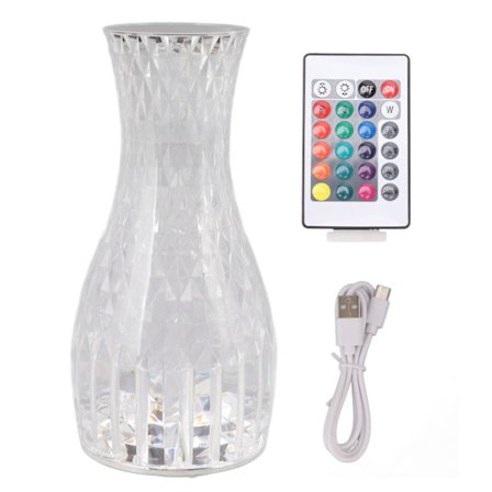 Crystal Rose Diamant Touch Lampe RGB 16 Farver til Soveværelse og Stue