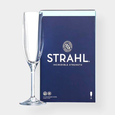 Bicchieri da champagne in plastica Strahl Champagne Flute Gift Pack, trasparente, 16 cl, confezione da 4