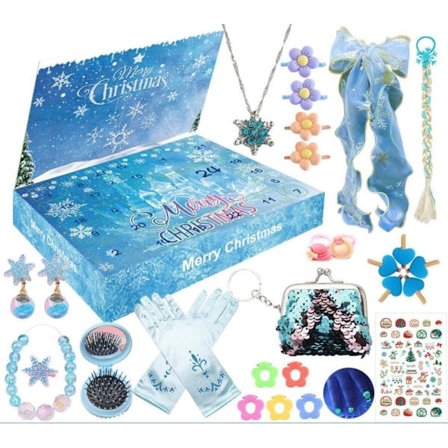 Frozen Adventskalender 2025 – Prinsesse taske med smykker, 24 dages nedtælling, julegave til piger