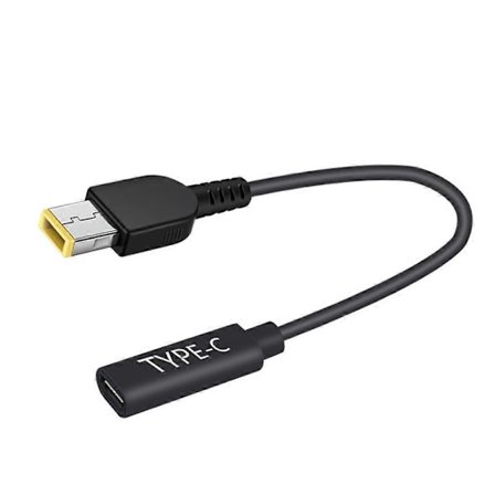 15cm 65W PD USB Typ C Naaras Sisääntulo Slim Tip Virtalatauskaapeli Lenovo Thinkpad E440 E450 E550 E560 T430 T440 [DB]