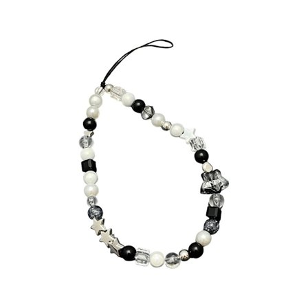 Klar Stjerne Charm Telefon Snor Undervægtig Sten Perlebesat Kamera Snor Smykker