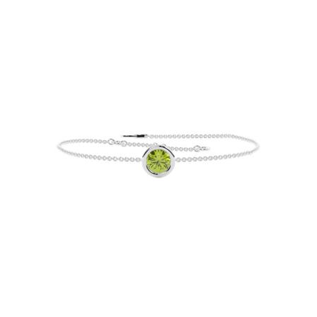 Round Peridot Bracelet in Platinum(950) - 6.5 - 5.0mm