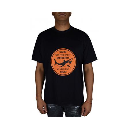 Burberry, T-Shirts Zwart, Heren, Maat:L,Cotton,print