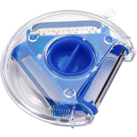 1 monitoiminen hedelmä- ja vihanneskuorija sinisessä ruostumattomasta teräksestä Julienne-kuorija perunaporkkanalle omenakasvisspagettihashruskeille -