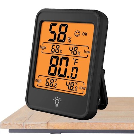 Generisk Lufttemperatur Termometer, Rom Hygrometer Termometer | Temperatur- og Fuktighetsmåler for Barnerom, Stue, Kjeller, Drivhus, O