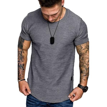 Herrar Enkla T-shirts Kortärmad Rundhals Casual Sport T-shirts Sommar Toppar