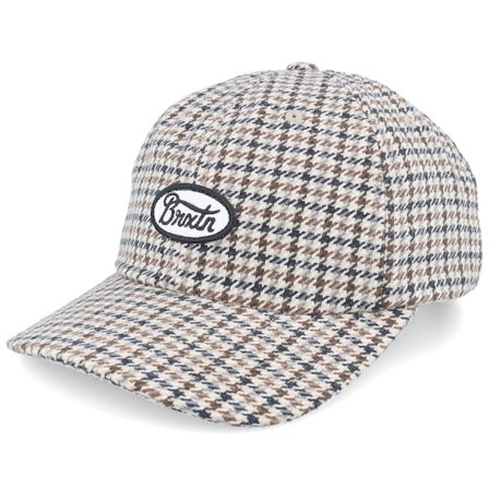 Brixton - Parsons Cap Sand Houndstooth Dad Cap Unconstructed Beige Cap - @ Hatstore