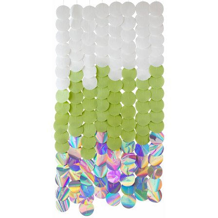 Party Backdrop Vit/Grön/Iriserande 170x80 cm