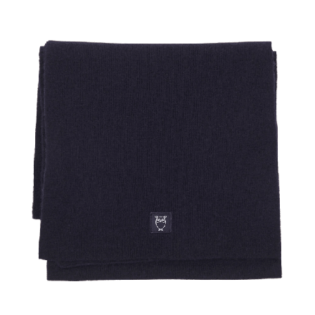 Knowledge Cotton Apparel Rib Knit Wool Scarf - RWS Accessoarer Herr Blå ONESIZE