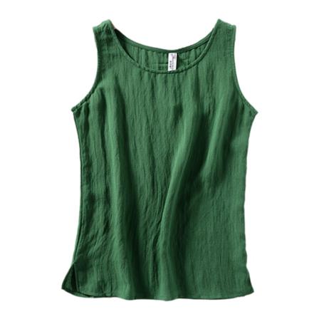 Ärmlösa Linnen För Kvinnor I Enfärgade T-shirts