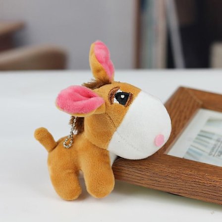 Lille æsel pony plys legetøj hest dukke vedhæng nøglering bil taske nøglering indretning