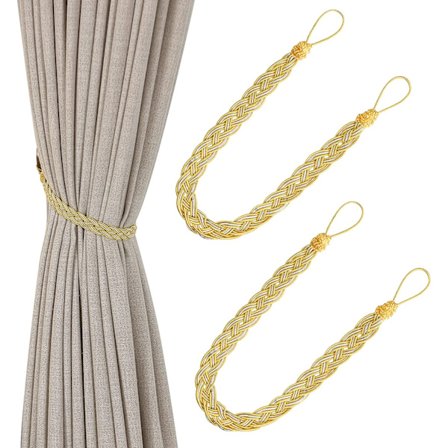 Sæt med 2 håndstrikkede gardinholdere til vinduesgardin Ac