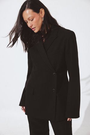 NA-KD Blazer classique croisé - Blazer ajusté - Noir - EU 36