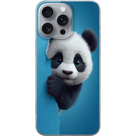 Yhteensopiva Puhelinkuori Apple Apple iPhone 16 Pro Max Söpö panda, joka kurkistaa paperin läpi pehmeässä 3D-kuvituksessa