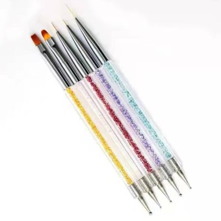 CDQ Nail Art -siveltimet, 5 kpl kynsiharjaa Nail Artille kynsillä