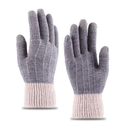 Damehansker Vinter Touch Screen Strikkede Hansker Løping Kjøring Sykling Fjell Fotturer Ski En Størrelse
