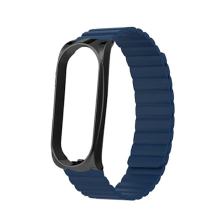 Xiaomi Mi Smart Band 6 / 5 klockarmband i silikon med integrerat skydd - Mörkblå