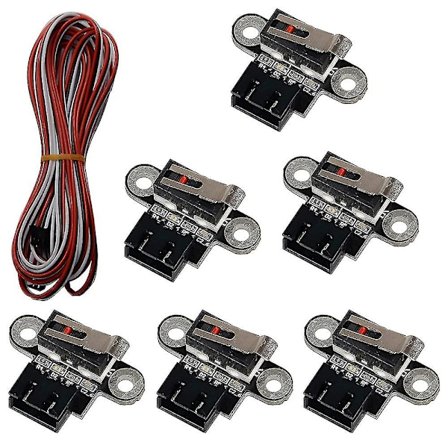 6 st 3D-skrivare Strömbrytare Mekanisk gränslägesbrytare Modul Mini Endstop-brytare med 1m 3-stiftskabel för