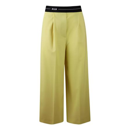 Msgm Cropped Pants , Geel , Dames , Maat: 2XS
