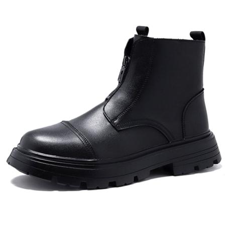 Män Zip Up Vintage Plysch Foder Brittiska Platform Ankel Boots