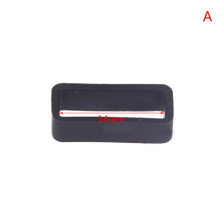 7 størrelse svart silikon klokkerem Holdebøyleløkke gummi Bu