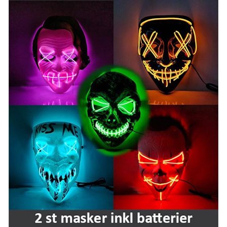 LED Mask 2 pack inkl batterier - Halloween