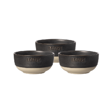 ERNST Skål stengods 3-pack Serveringstillbehör Svart d8 h4